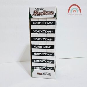 New! North Texas Mean Green NCAA College Small Stackers Jenga Style Block Game